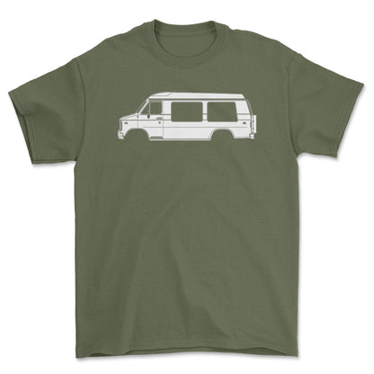 Chevrolet G20 Chevy Van Silhuet - Unisex T-Shirt , Bomuld-Beklædning-Chevrolet-Grøn Militær-S-Forside-Garage Culture Shop- garage - man cave - merchandise