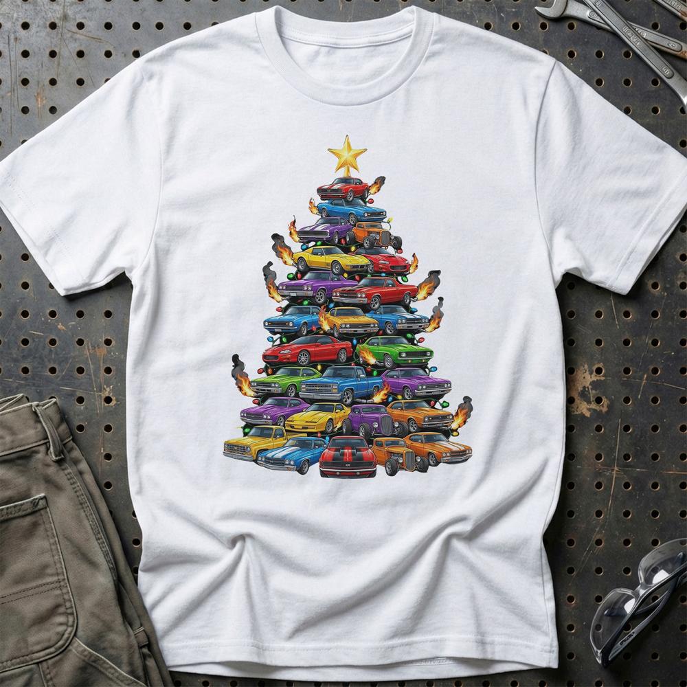 Chevrolet Juletræ Christmas Tree - Unisex T-Shirt-Beklædning-Chevrolet-Hvid-S-Garage Culture Shop- garage - man cave - merchandise
