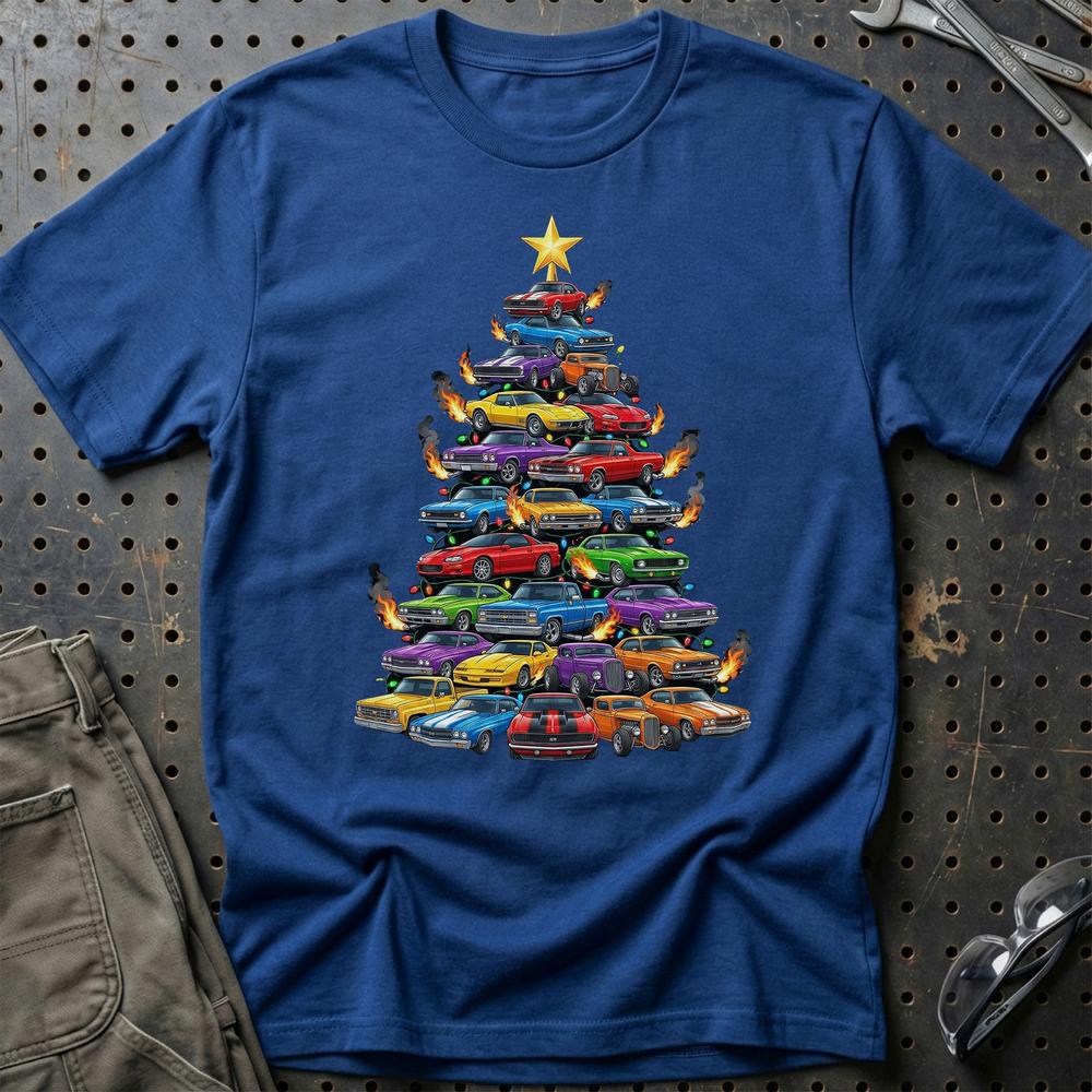 Chevrolet Juletræ Christmas Tree - Unisex T-Shirt-Beklædning-Chevrolet-Blå Royal-S-Garage Culture Shop- garage - man cave - merchandise