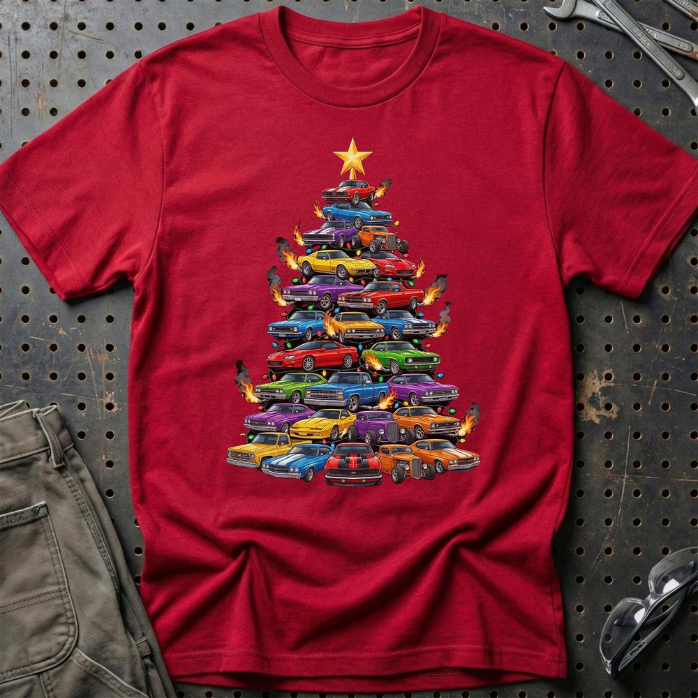 Chevrolet Juletræ Christmas Tree - Unisex T-Shirt-Beklædning-Chevrolet-Rød-S-Garage Culture Shop- garage - man cave - merchandise
