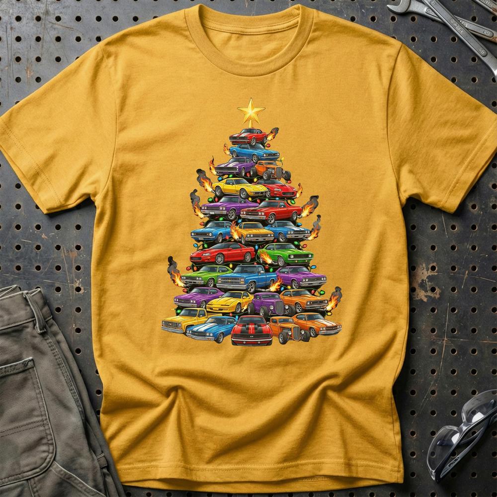 Chevrolet Juletræ Christmas Tree - Unisex T-Shirt-Beklædning-Chevrolet-Guld-S-Garage Culture Shop- garage - man cave - merchandise