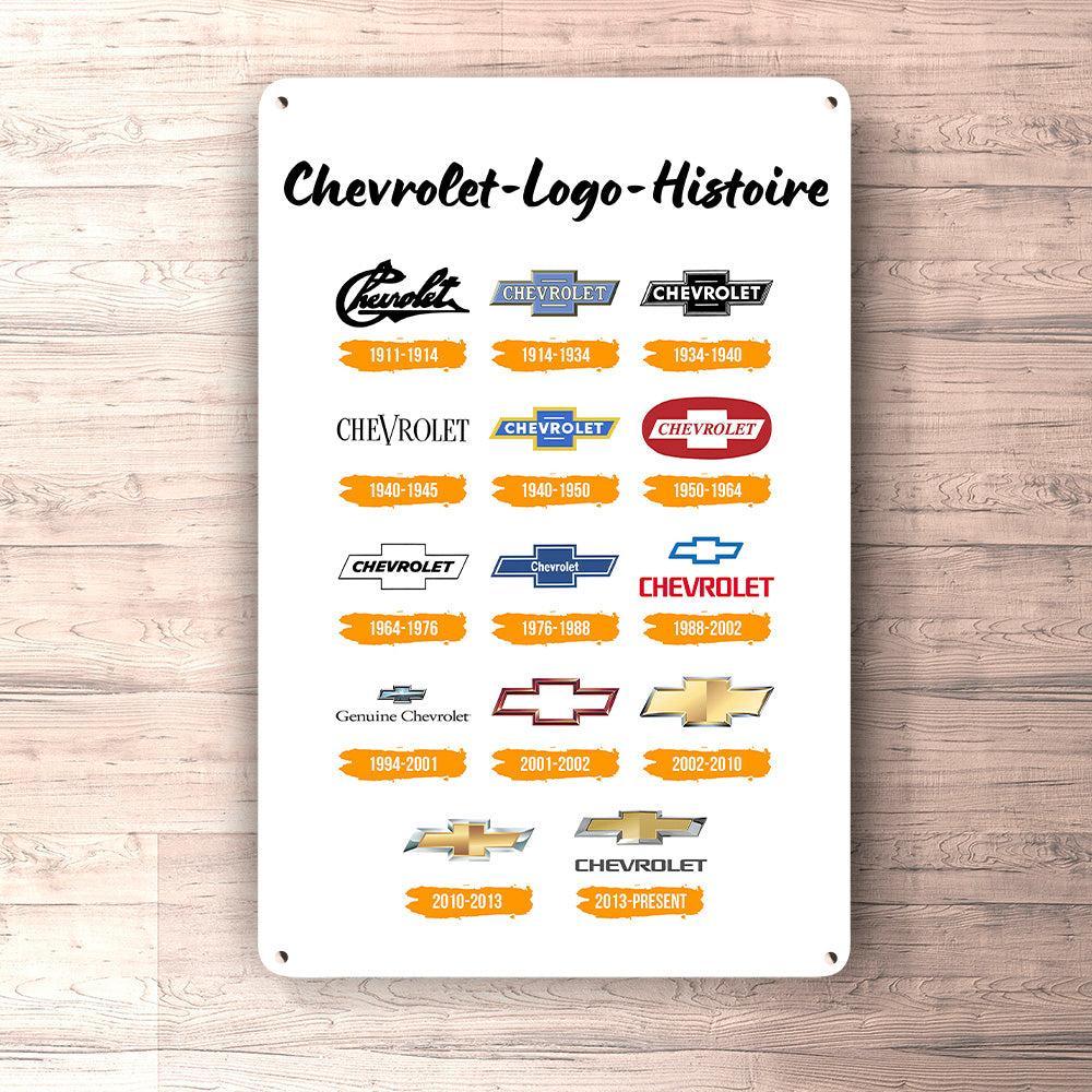 Chevrolet Logo Histoire Skilte, Musemåtte, Dørmåtte-Skilte-Chevrolet-Garage Culture Shop- garage - man cave - merchandise