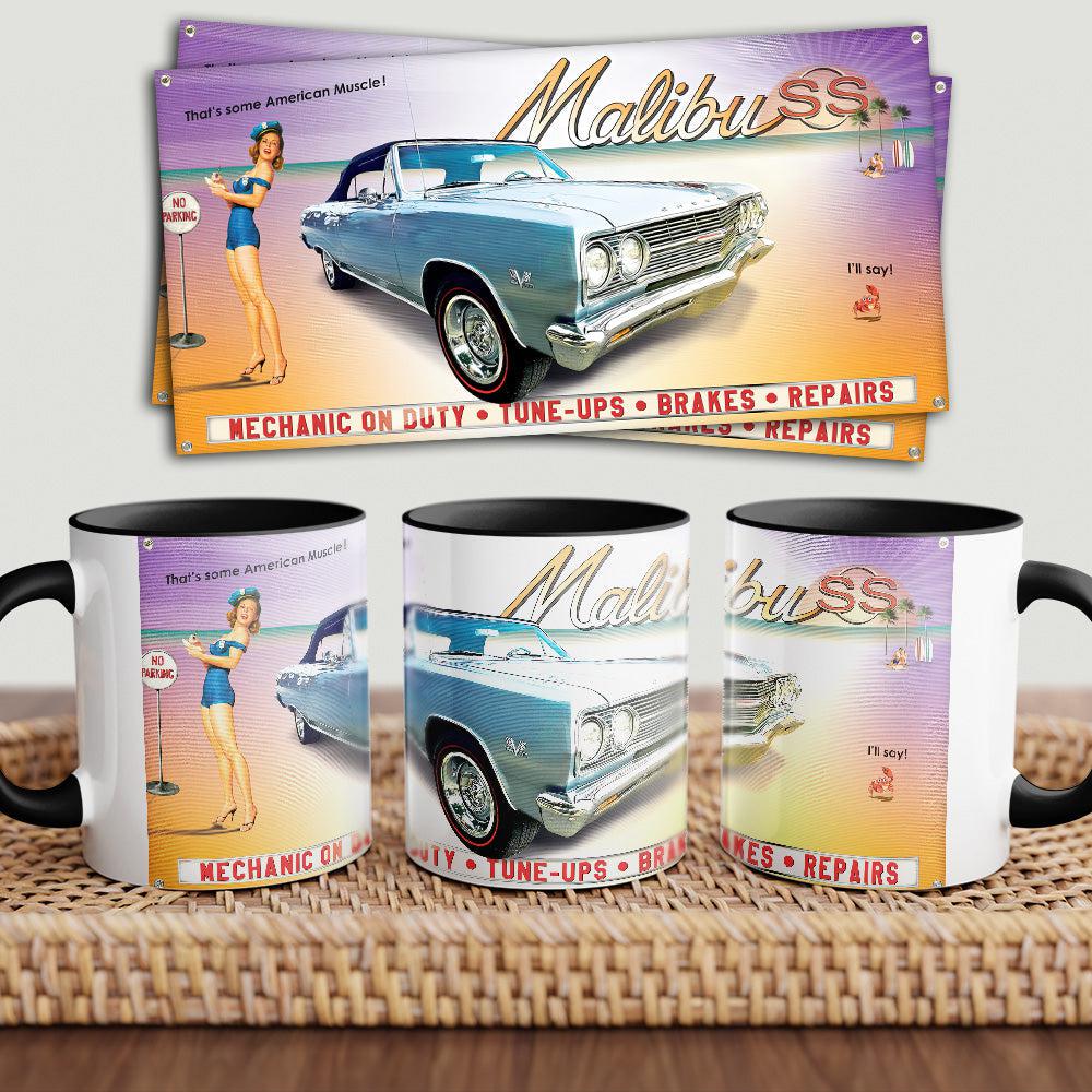 Chevrolet Malibu SS "To Toner" Vintage Keramisk Krus-Krus-Chevrolet-Garage Culture Shop- garage - man cave - merchandise