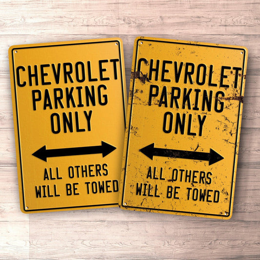 Chevrolet Parking Only Skilte, Musemåtte, Dørmåtte , Plakat-Parking skilte-Chevrolet-Garage Culture Shop- garage - man cave - merchandise