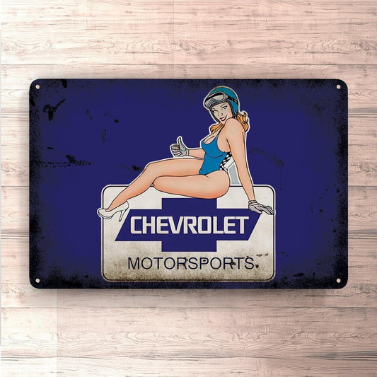 Chevrolet Pin-Up Vintage Skilte, Musemåtte, Dørmåtte-Skilte-Chevrolet-Garage Culture Shop- garage - man cave - merchandise