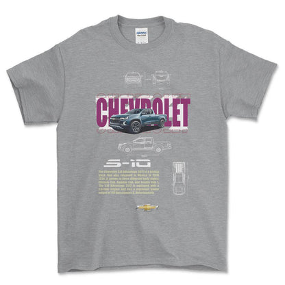 Chevrolet S10 - Unisex T-Shirt , Bomuld-Beklædning-Chevrolet-Grå Sport-S-Forside-Garage Culture Shop- garage - man cave - merchandise