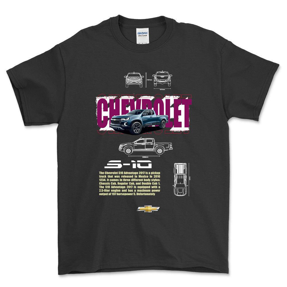 Chevrolet S10 - Unisex T-Shirt , Bomuld-Beklædning-Chevrolet-Sort-S-Forside-Garage Culture Shop- garage - man cave - merchandise