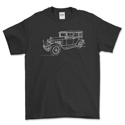 Chevrolet Series AC International Sedan - One Line Style Unisex T-Shirt-Beklædning-Chevrolet-Sort-S-Forside-Garage Culture Shop- garage - man cave - merchandise