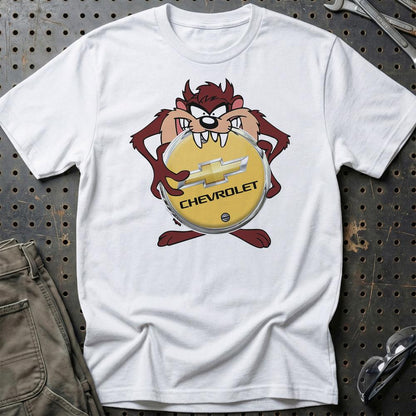 Chevrolet TAZ Unisex T-Shirt , Bomuld-Beklædning-Chevrolet-Hvid-S-Garage Culture Shop- garage - man cave - merchandise