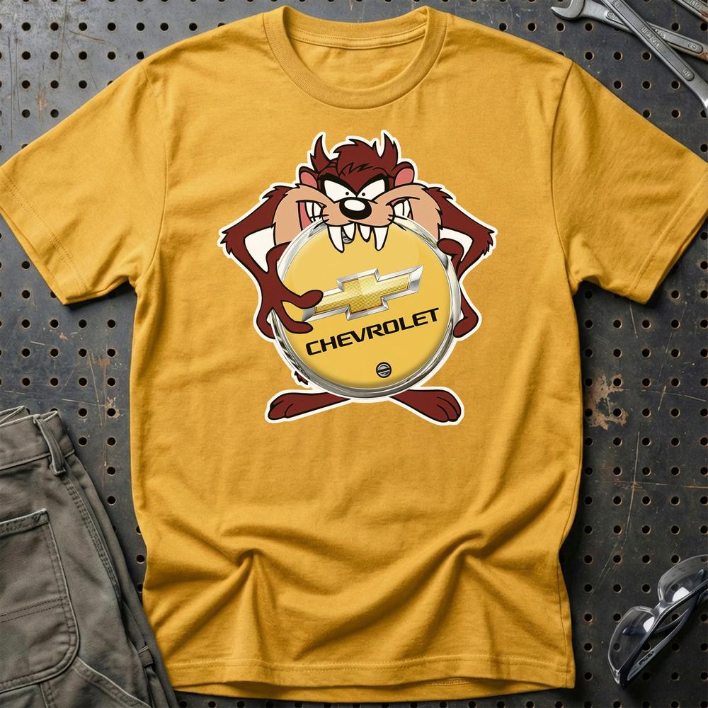 Chevrolet TAZ Unisex T-Shirt , Bomuld-Beklædning-Chevrolet-Guld-S-Garage Culture Shop- garage - man cave - merchandise