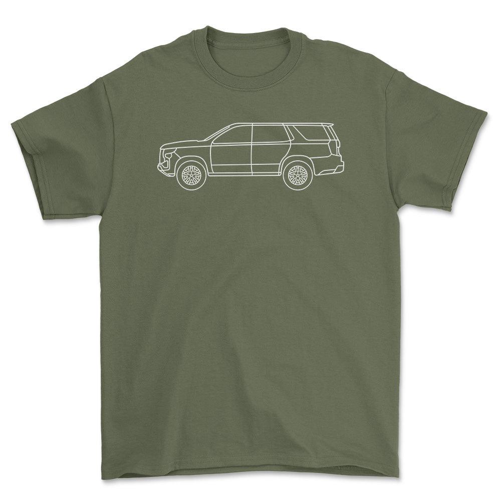 Chevrolet Tahoe Z71 Outline T-Shirt-Beklædning-Chevrolet-Grøn Militær-S-Garage Culture Shop- garage - man cave - merchandise