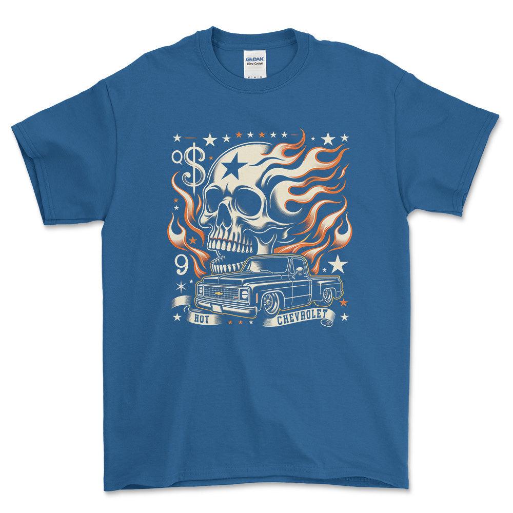 Chevrolet Truck - Hot Chevrolet - Unisex T-Shirt , Bomuld-Beklædning-Chevrolet-Blå Royal-S-Garage Culture Shop- garage - man cave - merchandise