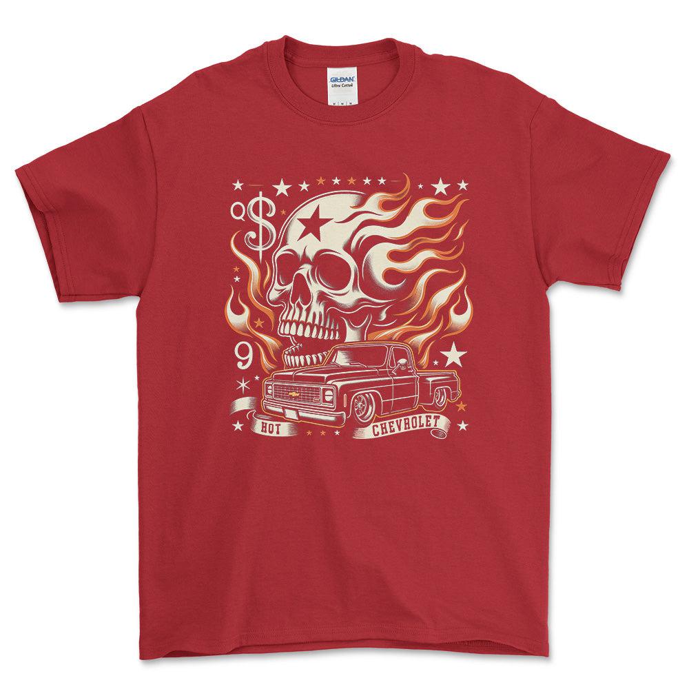 Chevrolet Truck - Hot Chevrolet - Unisex T-Shirt , Bomuld-Beklædning-Chevrolet-Rød-S-Garage Culture Shop- garage - man cave - merchandise
