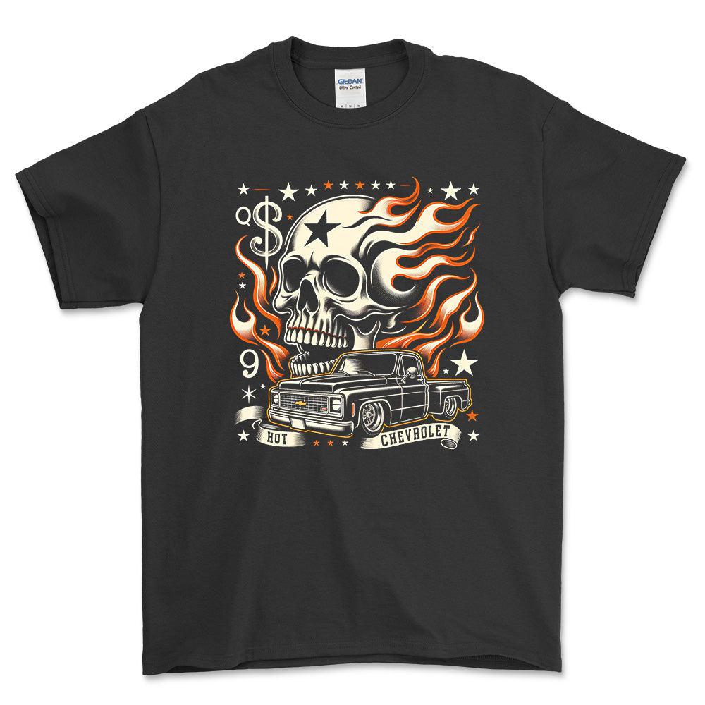 Chevrolet Truck - Hot Chevrolet - Unisex T-Shirt , Bomuld-Beklædning-Chevrolet-Sort-S-Garage Culture Shop- garage - man cave - merchandise