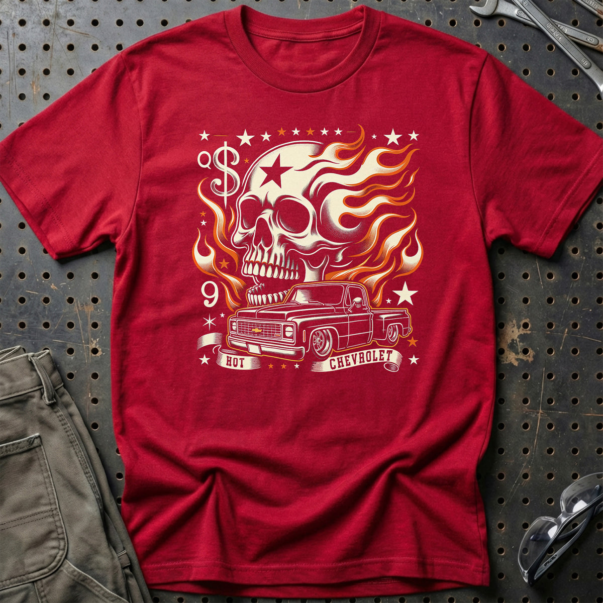 
Chevrolet Truck - Hot Chevrolet Unisex T-Shirt – Rød – print foran