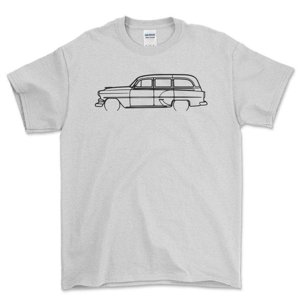 Chevrolet Wagon 1964 Outline - Unisex T-Shirt , Bomuld-Beklædning-Chevrolet-Hvid-S-Garage Culture Shop- garage - man cave - merchandise