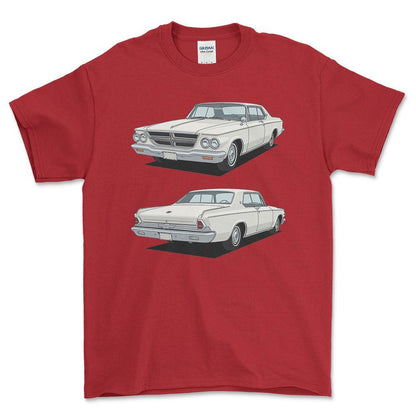 Chrysler 300K Hardtop 1964 - Unisex T-Shirt-Beklædning-Chrysler-Rød-S-Forside-Garage Culture Shop- garage - man cave - merchandise