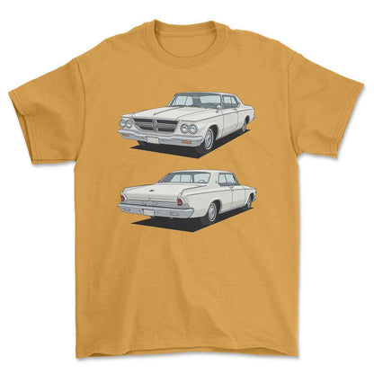 Chrysler 300K Hardtop 1964 - Unisex T-Shirt-Beklædning-Chrysler-Guld-S-Forside-Garage Culture Shop- garage - man cave - merchandise