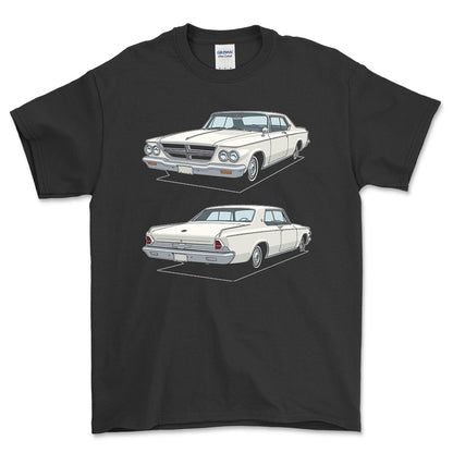 Chrysler 300K Hardtop 1964 - Unisex T-Shirt-Beklædning-Chrysler-Sort-S-Forside-Garage Culture Shop- garage - man cave - merchandise