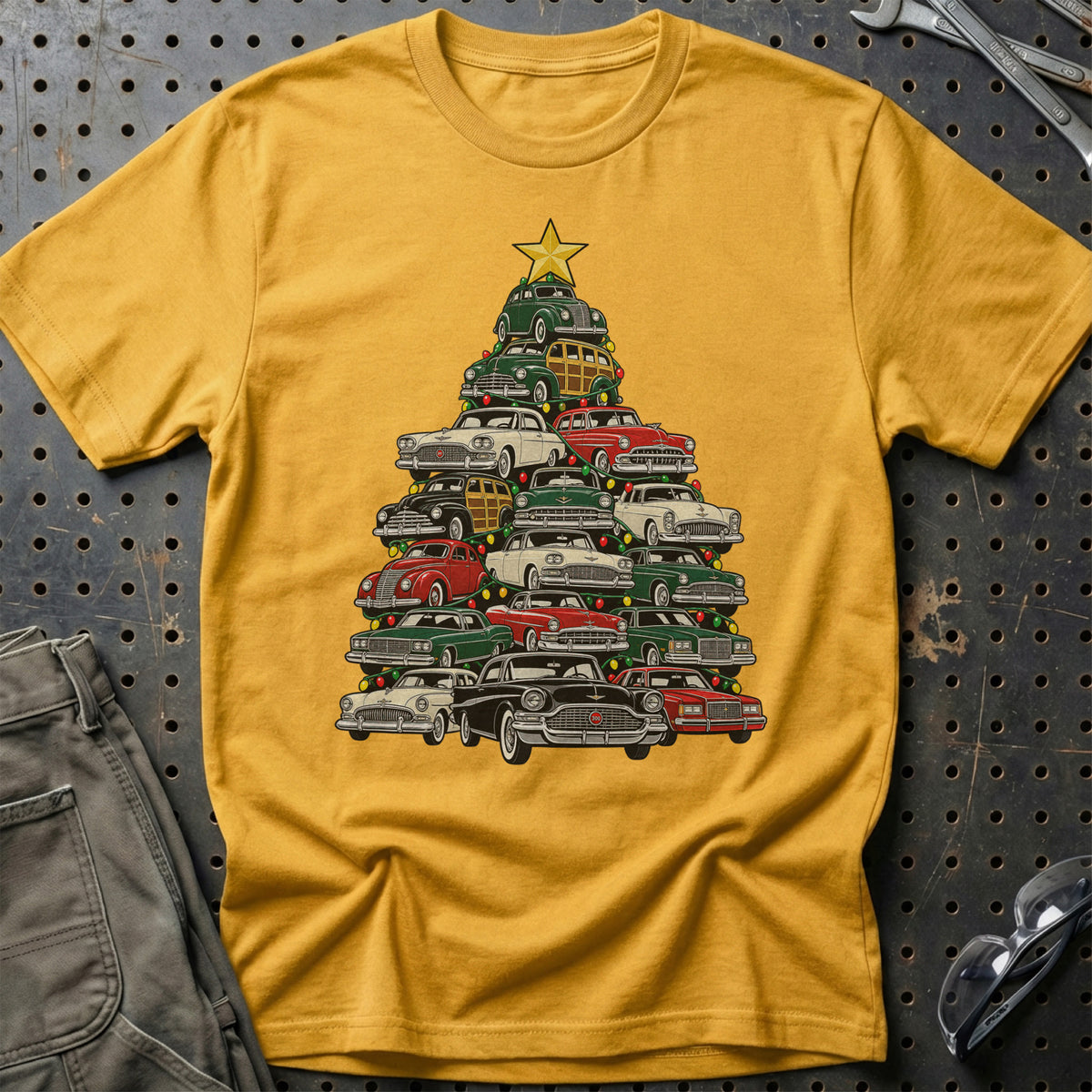 Chrysler Juletræ T-Shirt-Beklædning-Chrysler-Guld-S-Garage Culture Shop- garage - man cave - merchandise