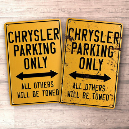 Chrysler Parking Only Skilte, Musemåtte, Dørmåtte-Parking skilte-Chrysler-Garage Culture Shop- garage - man cave - merchandise
