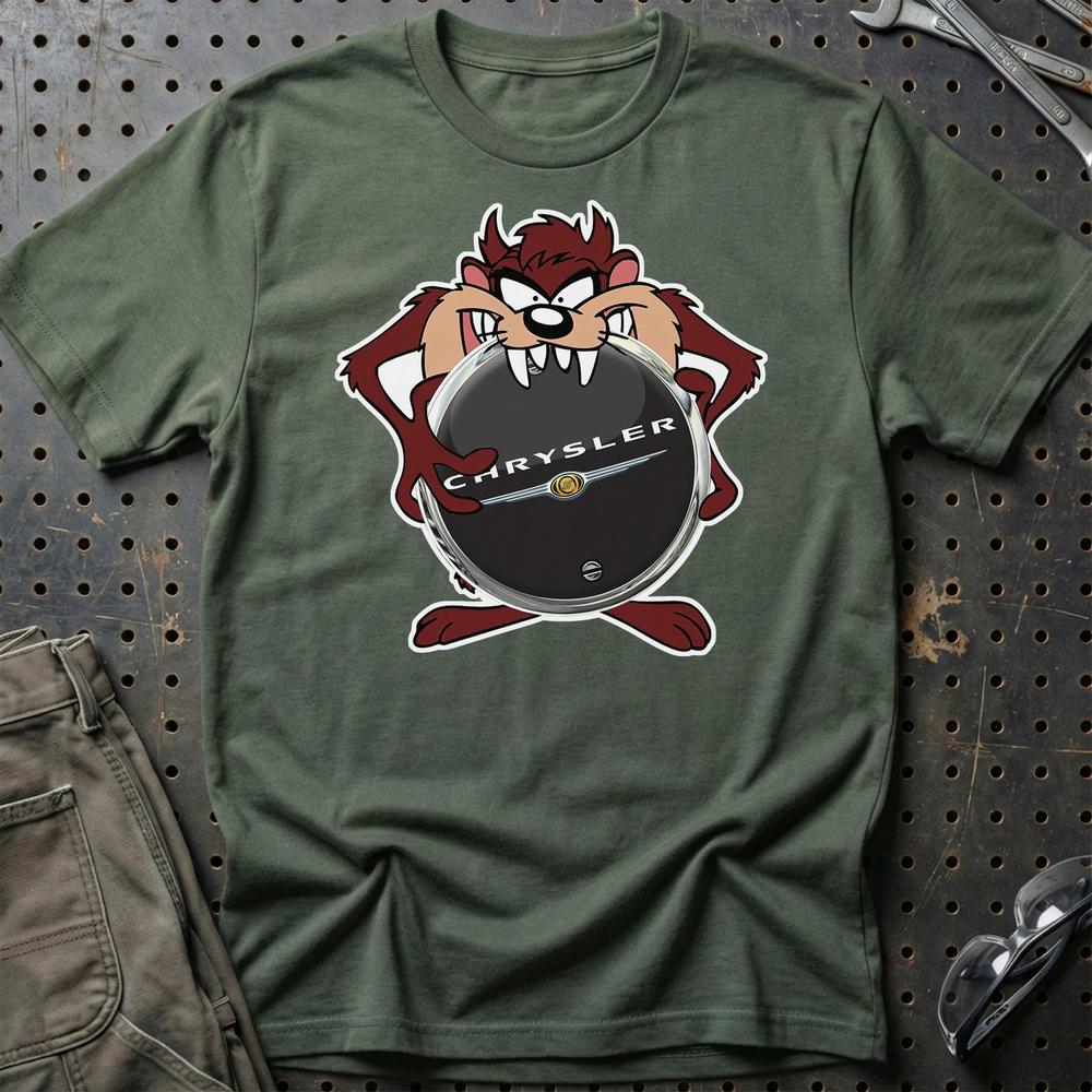 Chrysler TAZ Unisex T-Shirt , Bomuld-Beklædning-Chrysler-Grøn Militær-S-Garage Culture Shop- garage - man cave - merchandise