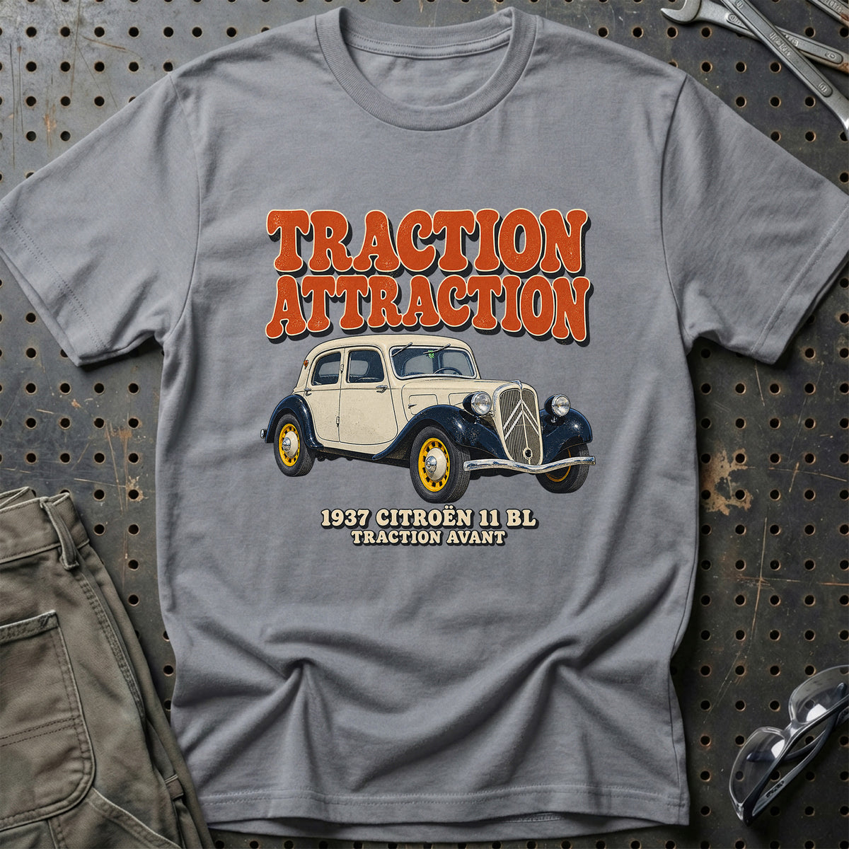 
Citroën 11 BL Traction Avant 1937 – Traction Attraction T-Shirt – Grå Sport