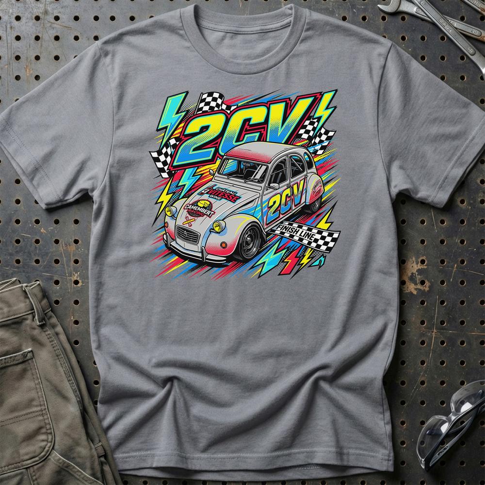 Citroën 2CV Motorsport T-Shirt - Vintage Track Style T-Shirt-Beklædning-Citroen-Grå Sport-S-Garage Culture Shop- garage - man cave - merchandise