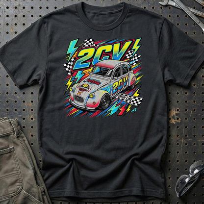 Citroën 2CV Motorsport T-Shirt – Vintage Track Style - Unisex T-Shirt-Beklædning-Citroen-Sort-S-Garage Culture Shop- garage - man cave - merchandise