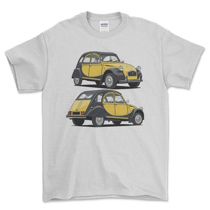 Citroën 2CV6 Charleston 1985 - Unisex T-Shirt-Beklædning-Citroen-Hvid-S-Forside-Garage Culture Shop- garage - man cave - merchandise