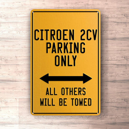 Citroen 2Cv Parking Only Skilte, Musemåtte, Dørmåtte-Parking skilte-Citroen-Garage Culture Shop- garage - man cave - merchandise