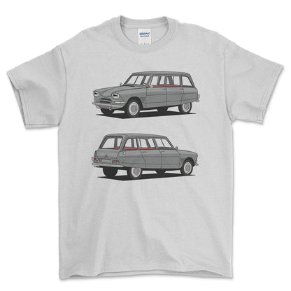 Citroen Ami 6 Break Estate - One Line Style Unisex T-Shirt-Beklædning-Citroen-Hvid-S-Forside-Garage Culture Shop- garage - man cave - merchandise