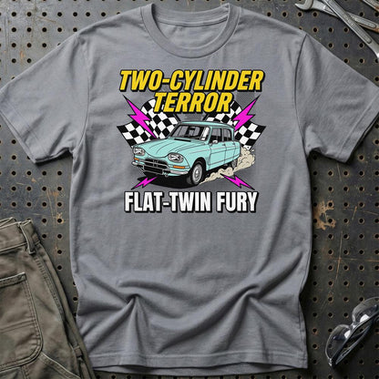 Citroën Ami Two-Cylinder Terror Flat-Twin Fury - Unisex T-Shirt-Beklædning-Citroen-Grå Sport-S-Garage Culture Shop- garage - man cave - merchandise