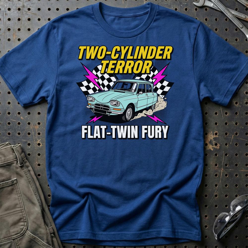 Citroën Ami Two-Cylinder Terror Flat-Twin Fury - Unisex T-Shirt-Beklædning-Citroen-Blå Royal-S-Garage Culture Shop- garage - man cave - merchandise