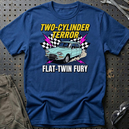 Citroën Ami Two-Cylinder Terror Flat-Twin Fury - Unisex T-Shirt-Beklædning-Citroen-Blå Royal-S-Garage Culture Shop- garage - man cave - merchandise