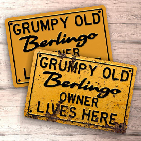 Citroen Berlingo Grumpy Old Citroen Berlingo Owner Lives Here Skilte, Musemåtte, Dørmåtte , Plakat-Skilte-Citroen-Garage Culture Shop- garage - man cave - merchandise