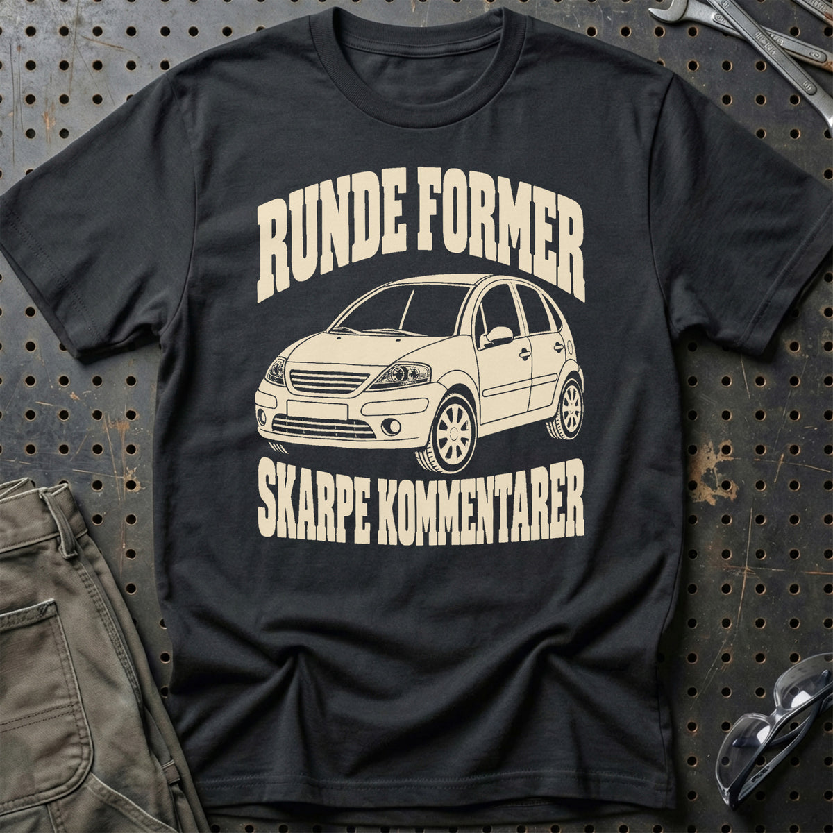 
Citroën C3 I – Runde former skarpe kommentarer – Unisex T-Shirt – Sort