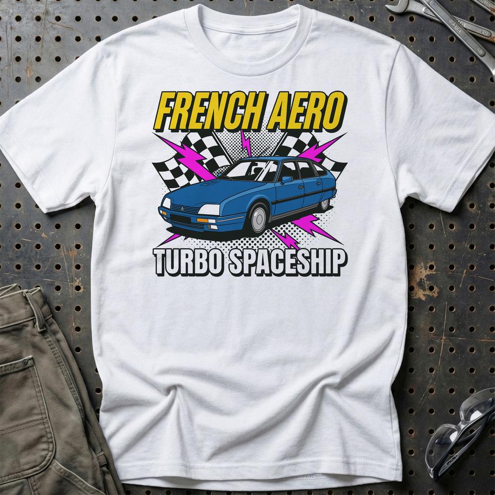 Citroën CX French Aero Turbo Spaceship - Unisex T-Shirt-Beklædning-Citroen-Hvid-S-Garage Culture Shop- garage - man cave - merchandise