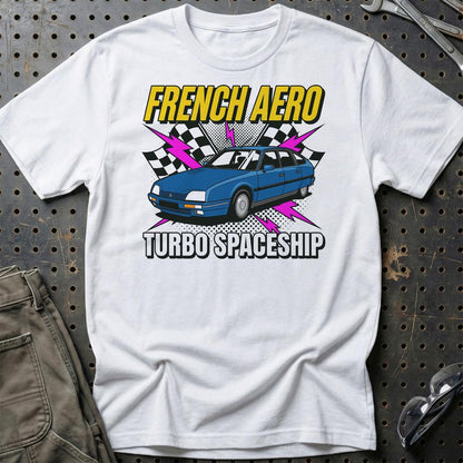 Citroën CX French Aero Turbo Spaceship - Unisex T-Shirt-Beklædning-Citroen-Hvid-S-Garage Culture Shop- garage - man cave - merchandise