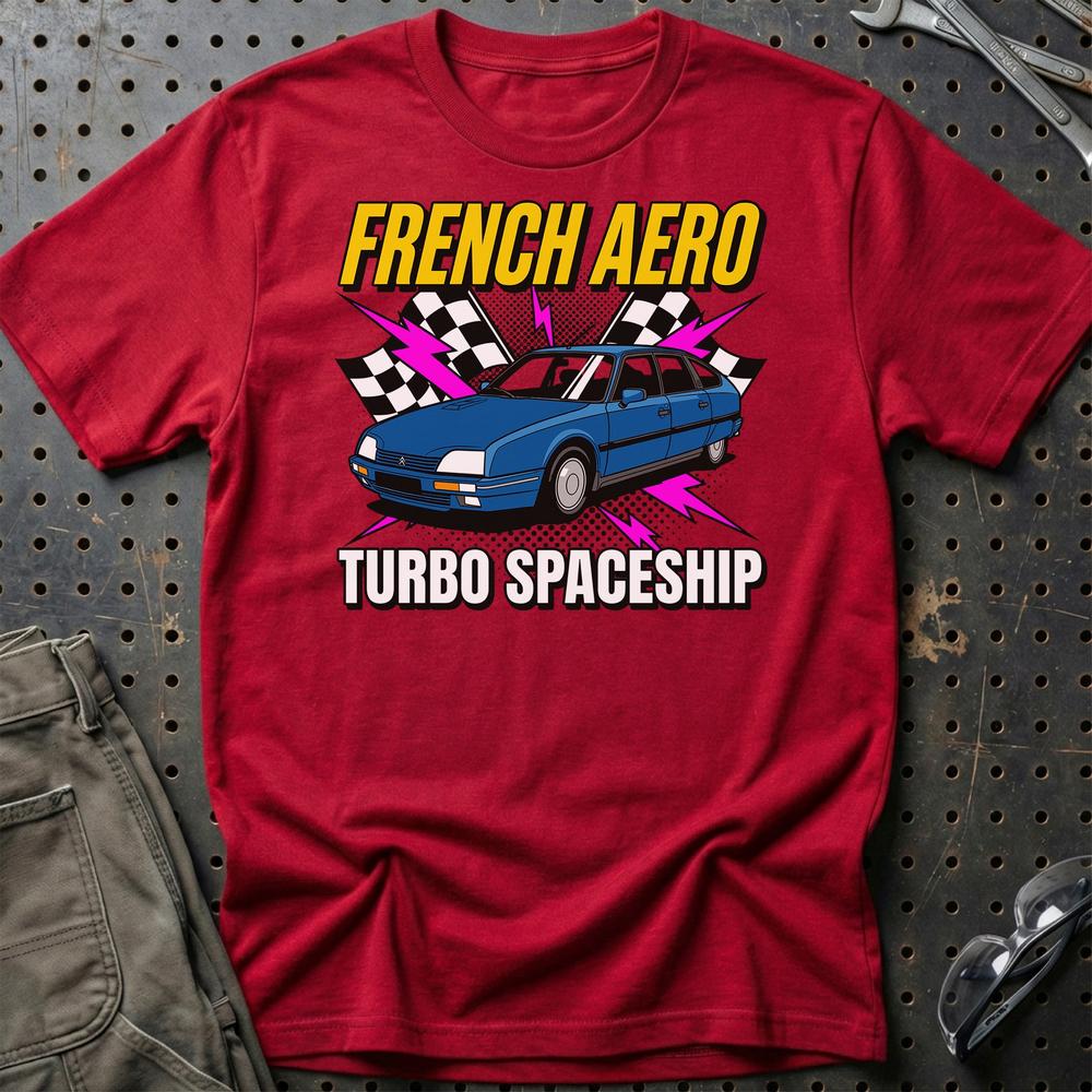 Citroën CX French Aero Turbo Spaceship - Unisex T-Shirt-Beklædning-Citroen-Rød-S-Garage Culture Shop- garage - man cave - merchandise