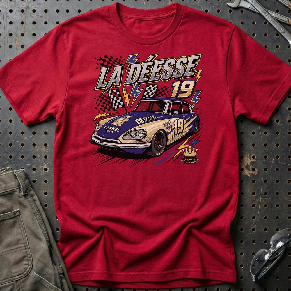 Citroën DS Racing T-Shirt - La Déesse 19 | Retro Motorsport T-Shirt-Beklædning-Citroen-Rød-S-Garage Culture Shop- garage - man cave - merchandise