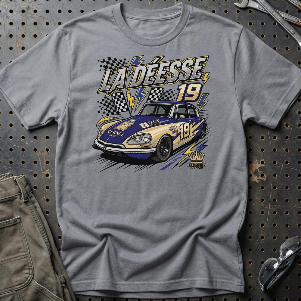 Citroën DS Racing T-Shirt - La Déesse 19 | Retro Motorsport T-Shirt-Beklædning-Citroen-Grå Sport-S-Garage Culture Shop- garage - man cave - merchandise