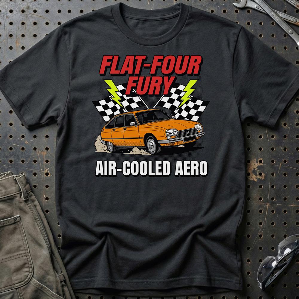 Citroën GS Flat-Four Fury Air-Cooled Aero T-Shirt-Beklædning-Citroen-Sort-S-Garage Culture Shop- garage - man cave - merchandise
