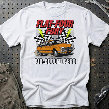 Citroën GS Flat-Four Fury Air-Cooled Aero - Unisex T-Shirt-Beklædning-Citroen-Hvid-S-Garage Culture Shop- garage - man cave - merchandise