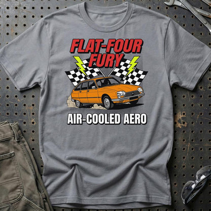 Citroën GS Flat-Four Fury Air-Cooled Aero - Unisex T-Shirt-Beklædning-Citroen-Grå Sport-S-Garage Culture Shop- garage - man cave - merchandise