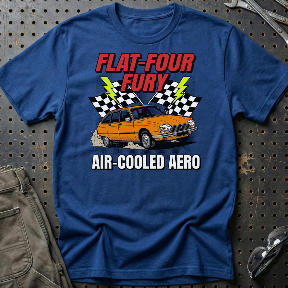 Citroën GS Flat-Four Fury Air-Cooled Aero - Unisex T-Shirt-Beklædning-Citroen-Blå Royal-S-Garage Culture Shop- garage - man cave - merchandise