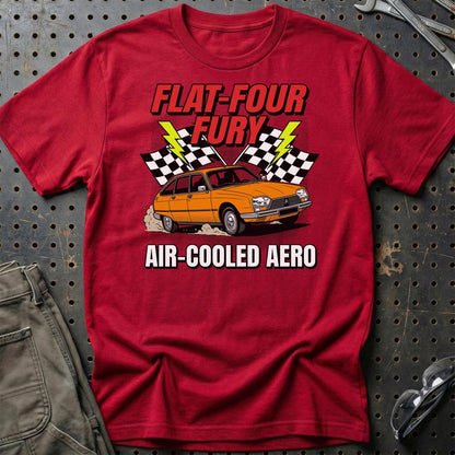 Citroën GS Flat-Four Fury Air-Cooled Aero - Unisex T-Shirt-Beklædning-Citroen-Rød-S-Garage Culture Shop- garage - man cave - merchandise