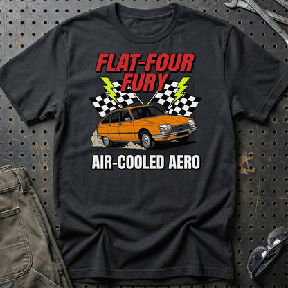 Citroën GS Flat-Four Fury Air-Cooled Aero - Unisex T-Shirt-Beklædning-Citroen-Sort-S-Garage Culture Shop- garage - man cave - merchandise
