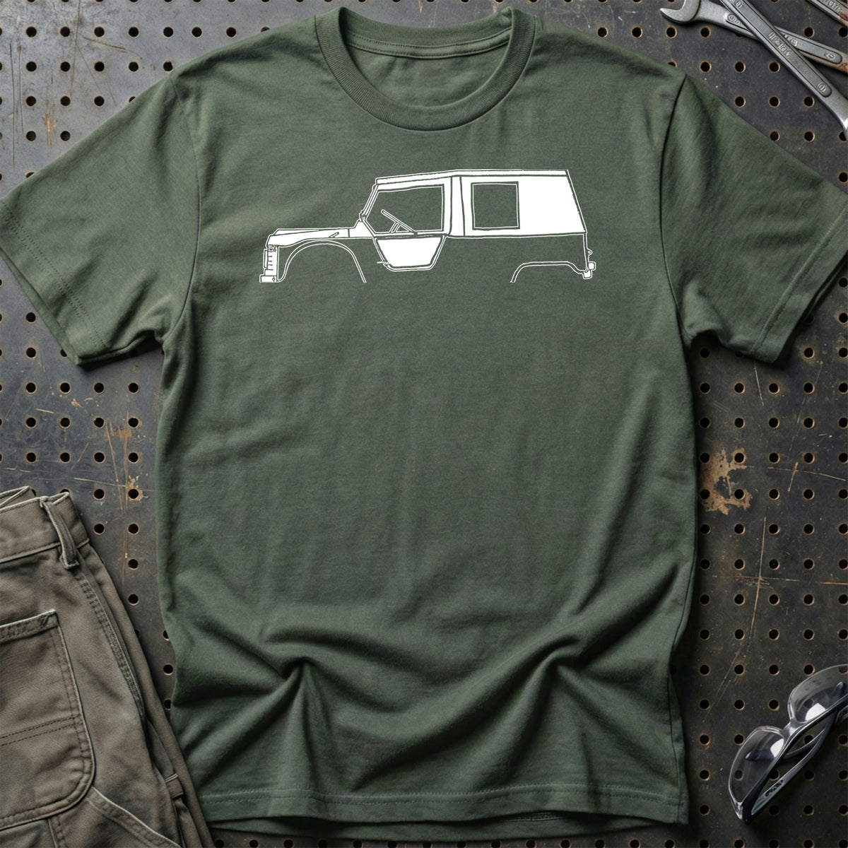 
Citroen Mehari Silhuet T-Shirt – Grøn Militær