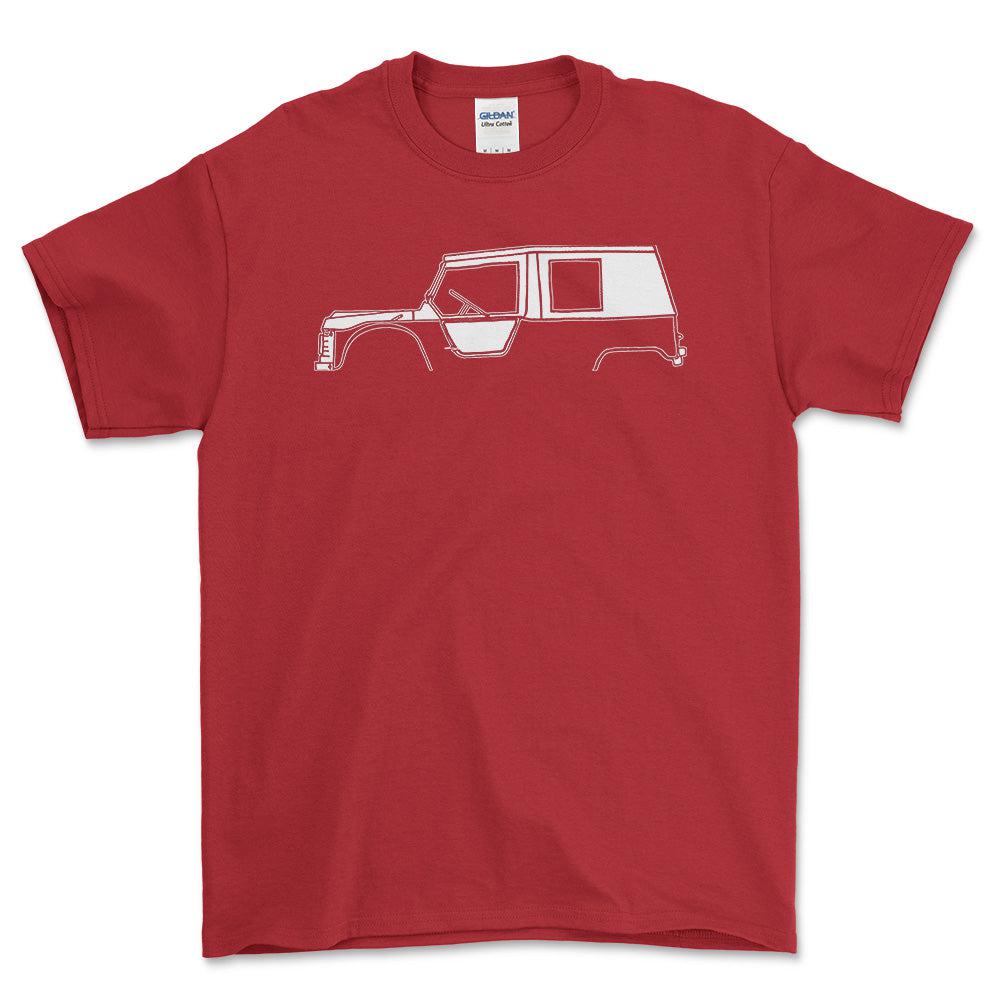 Citroen Mehari Silhuet - Unisex T-Shirt , Bomuld-Beklædning-Citroen-Rød-S-Garage Culture Shop- garage - man cave - merchandise